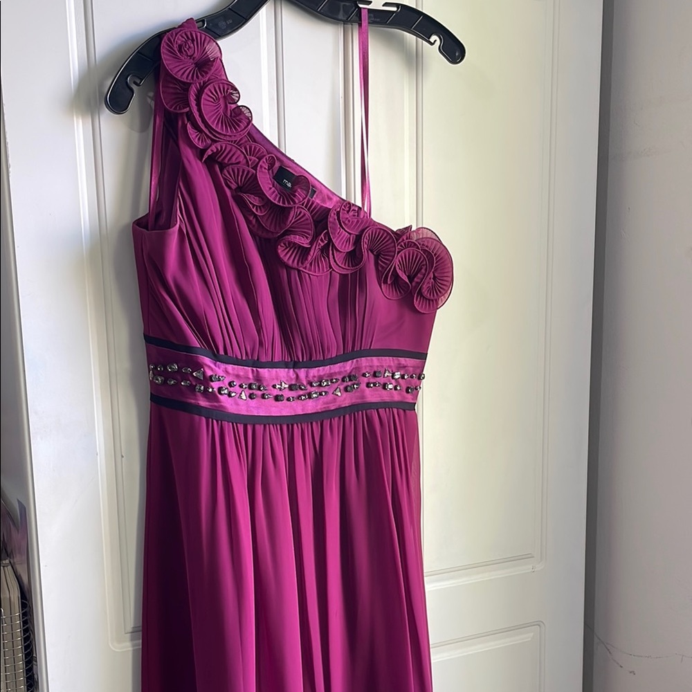 Max & Cleo One Shoulder Dress in Fuchsia